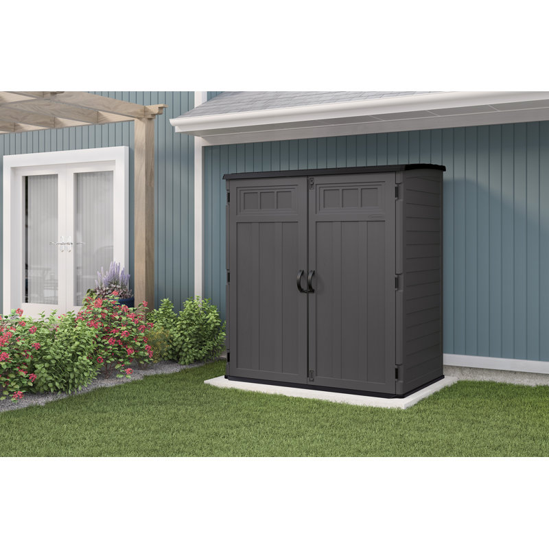 suncast 6 ft. w x 4 ft. d plastic vertical storage shed